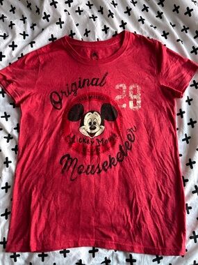 Disney Red Mickey Mouse 'Original Mouseketeer' Short Sleeve women’s tee